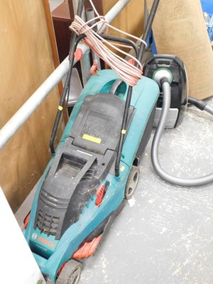 Lot 1606 - A Bosch electric lawn mower, together with a...
