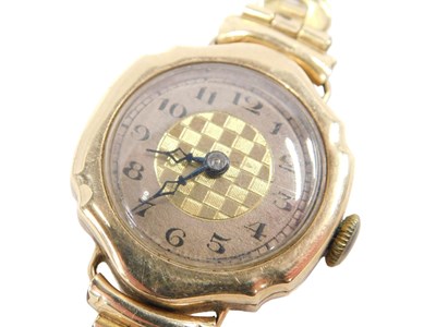 Lot 99 - A ladies 9ct gold cased wristwatch, circular...