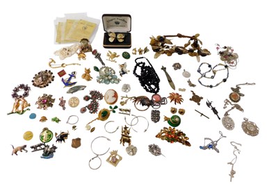 Lot 306 - Silver and costume jewellery, including a...