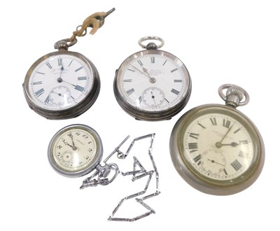 Lot 315 - A Victorian and silver cased pocket watch,...