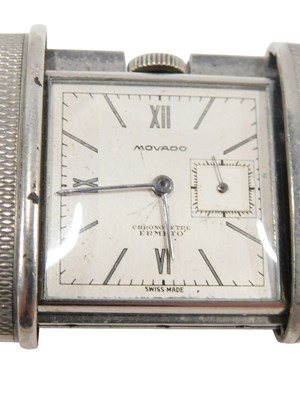 Lot 319 - A Movado Chronometre Ermeto watch, square dial...