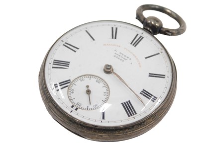 Lot 321 - A Victorian silver cased railway time-keeper...