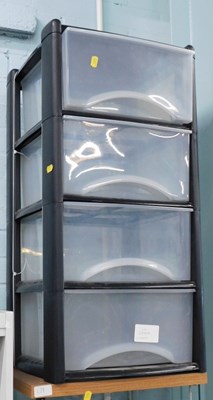 Lot 2040a - A plastic four drawer storage unit.