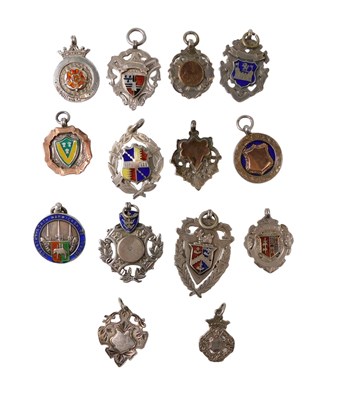 Lot 532 - Assorted silver and enamel badges, unnamed,...