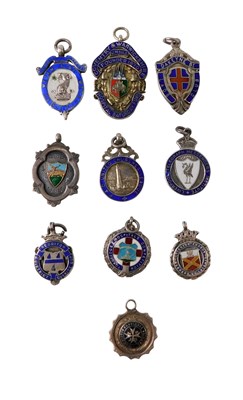 Lot 533 - Silver and enamel badges, including The St...