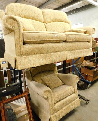 Lot 1568 - A two seater sofa, together with a matching...