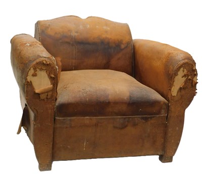 Lot 932 - A late 19th/early 20thC French brown leather...
