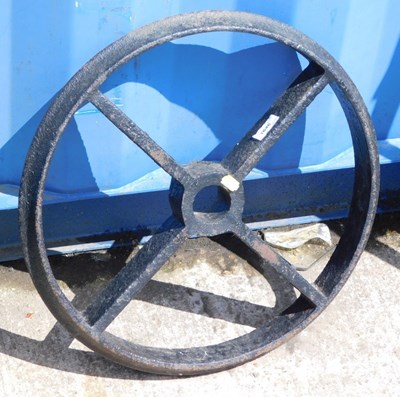 Lot 1646 - A cast iron wheel, 47cm diameter.