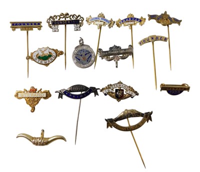 Lot 536 - Assorted silver and enamel Masonic and other...