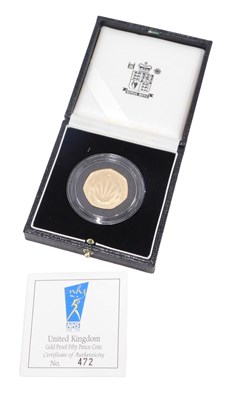 Lot 4 - A United Kingdom 22ct gold NHS fifty pence...
