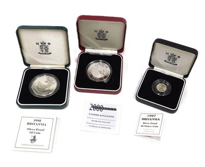 Lot 508 - A Britannia 1998 silver proof two pound coin,...