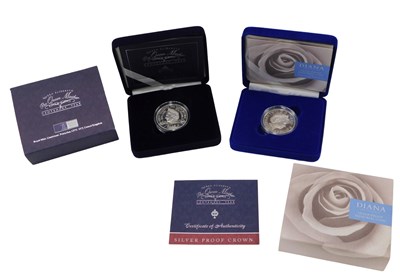 Lot 517 - A Diana silver proof memorial 1999 coin, and a...