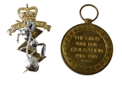 Lot 568 - A World War I Victory medal, named to Pte...