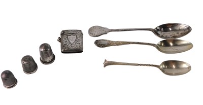 Lot 576 - A George V silver spoon, later commemoration...