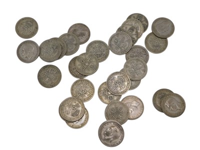 Lot 596 - A quantity of pre 1946 two shillings, mainly...