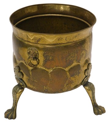 Lot 583 - A Continental brass jardiniere or coal...
