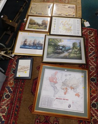Lot 2144 - Various framed maps, to include Yorkshire,...