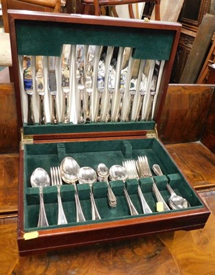 Lot 2175a - A canteen of silver plated cutlery, for six...