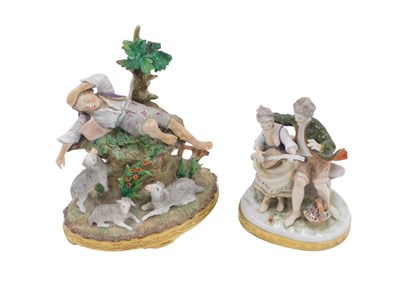 Lot 613 - A German porcelain figure group of a young...
