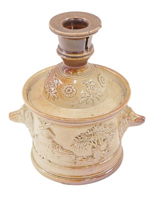 Lot 624 - A mid-19thC stoneware tobacco jar and...