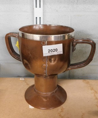 Lot 2020 - A Doulton Siliconware two handled loving cup,...