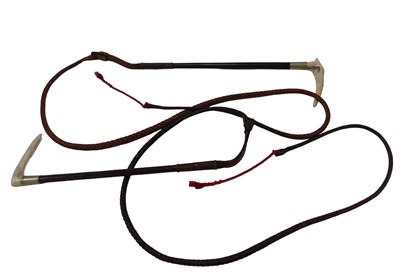 Lot 773 - Two Swaine horse whips, with simulated bone...