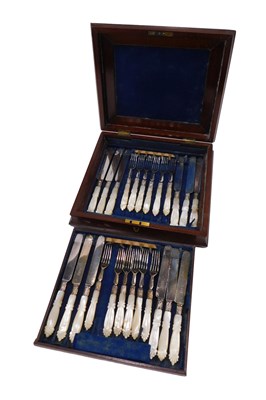 Lot 782 - Twelve silver plated and mother of pearl...