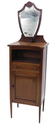 Lot 856 - An Edwardian mahogany shaving stand, the top...