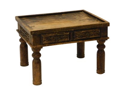 Lot 882 - A galleried table, with two frieze drawers, on...
