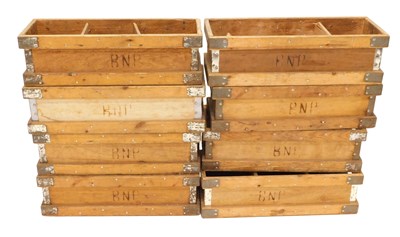 Lot 647 - Eight rectangular vintage crates, each with...