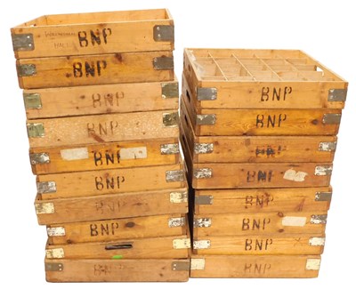 Lot 649 - Eighteen square two handled grocery or similar...
