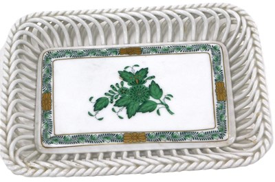 Lot 262 - A Herend porcelain rectangular basket,...