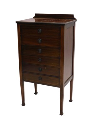 Lot 802a - An Edwardian mahogany music cabinet, the...