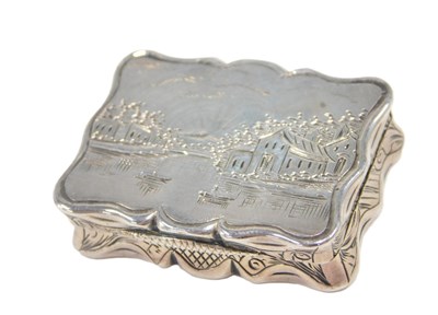 Lot 36 - A Victorian rectangular silver vinaigrette,...