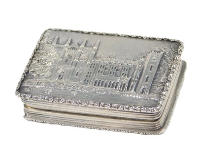 Lot 42 - A William IV silver rectangular castle top...