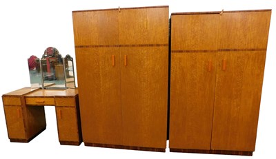Lot 808 - A bird's eye maple and maple veneered Art Deco...