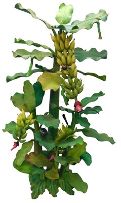 Lot 866 - A large painted wooden banana tree, with...