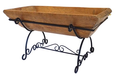 Lot 840 - A small French elm dough bin, of domed form,...