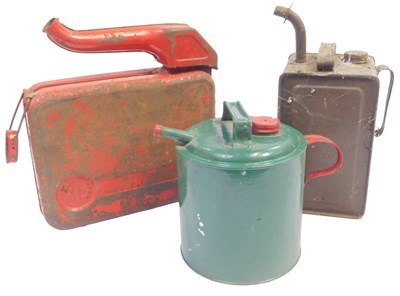 Lot 33 - A paraffin can, together with two further oil...