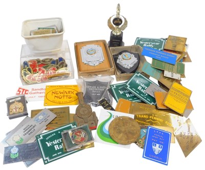Lot 29 - A group of motor vehicle brass plaques, to...