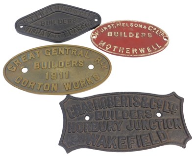 Lot 30 - A group of cast iron and brass plaques, for...