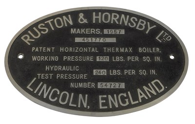Lot 47 - A Ruston and Hornsby Ltd Lincoln England cast...