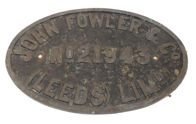 Lot 50 - A John Fowler and Co Leeds Limited cast metal...