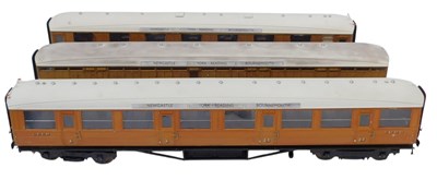 Lot 479 - Three kit built LNER teak coaches, including...