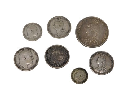 Lot 503 - A small collection of silver coins, to include...