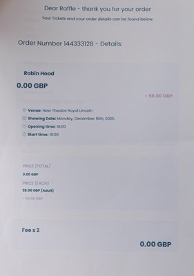 Lot 104 - A family ticket for 4 people (2 adults, 2...