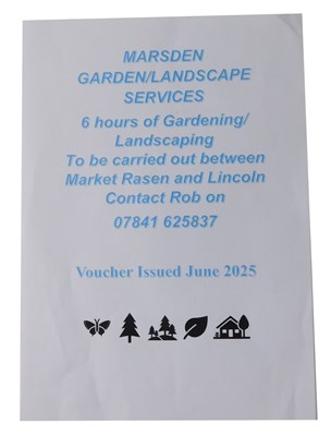 Lot 105 - Marsden Garden/Landscaping Services for £60...