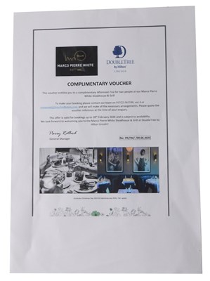 Lot 108 - A voucher for Tea for Two at the Marco Pierre...