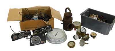 Lot 605 - A Great Central Railway railway lamp, various...