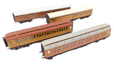 Lot 501 - Kit-built O gauge LNER teak coaches, including...